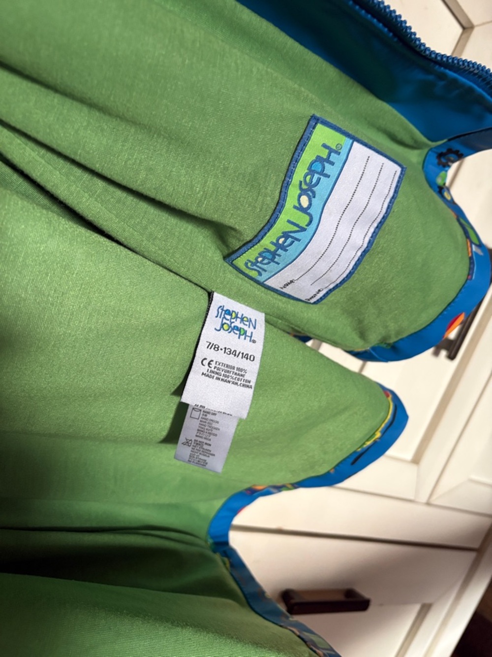 Stephen Joseph Kids' Blue Vehicle Raincoat with Hood - Picture 7 of 7